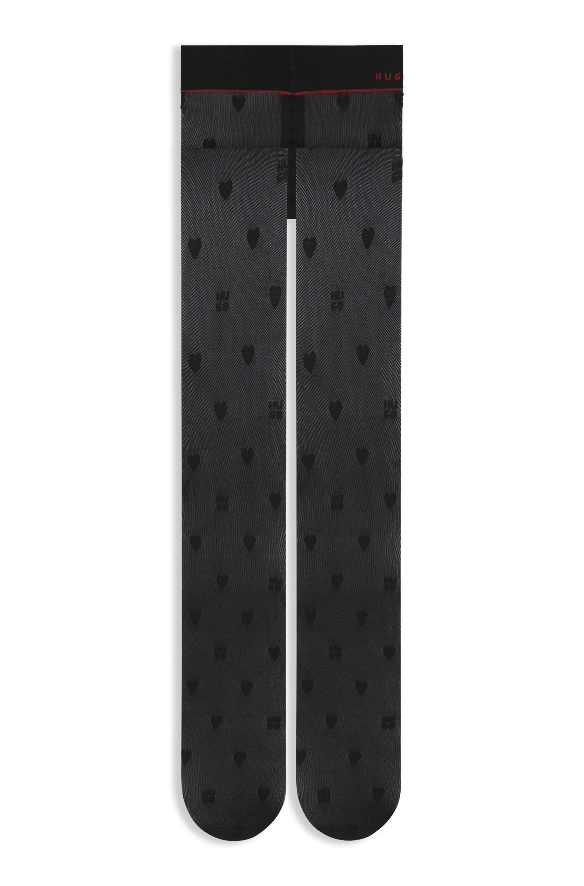 HUGO Strumpfhose TH HEART MONO PA W 30 DEN (1 St) mit Micronet-Basisstruktur, mit Herzmotiv