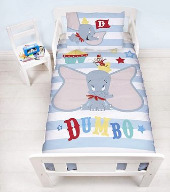 Bettbezug Weiß-hellblaue Kinderbettwäsche Einzelset 120x150cm Dumbo DISNEY, Sarcia.eu