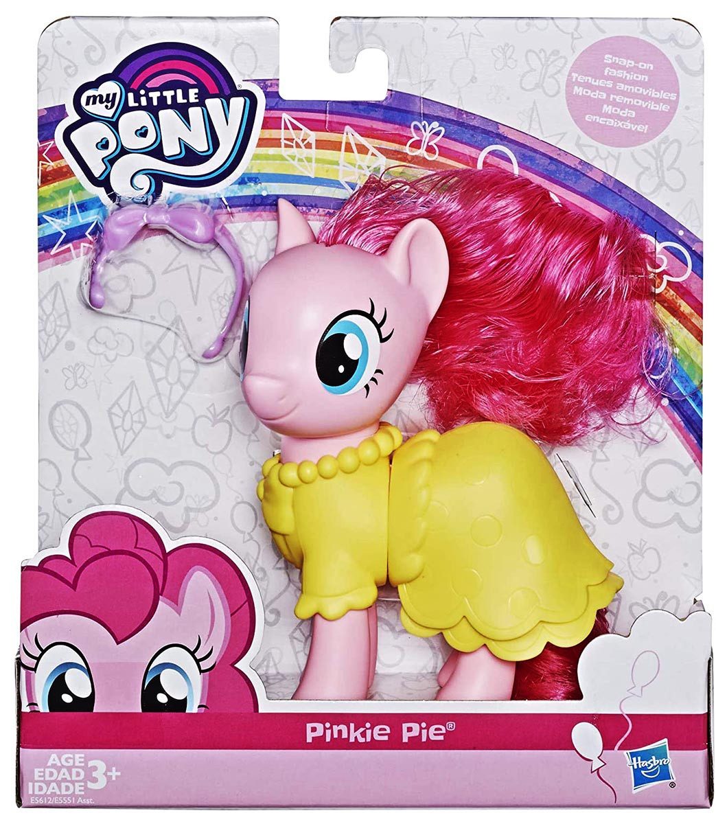 My Little Pony Spielfigur My Little Pony Pinkie Pie Snap-on Fashion Sammelfigur Mähne Rock Shirt, (1-tlg)