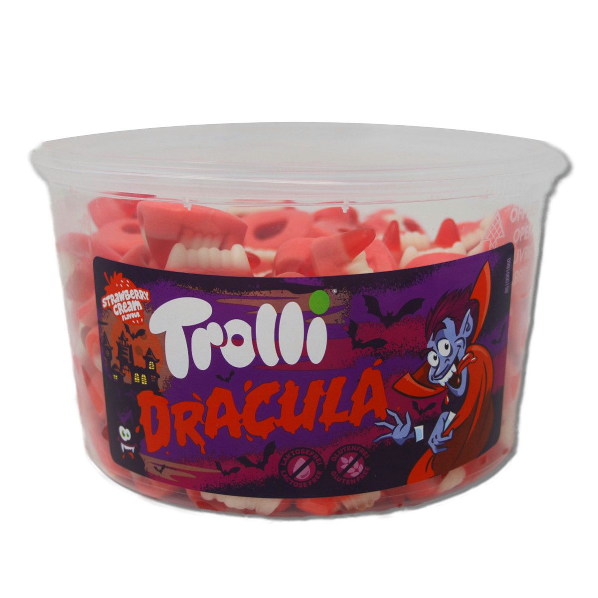 TROLLI Süßigkeit, Trolli Dracula Schaumzucker und Fruchtgummi Gebisse Mini 1050g
