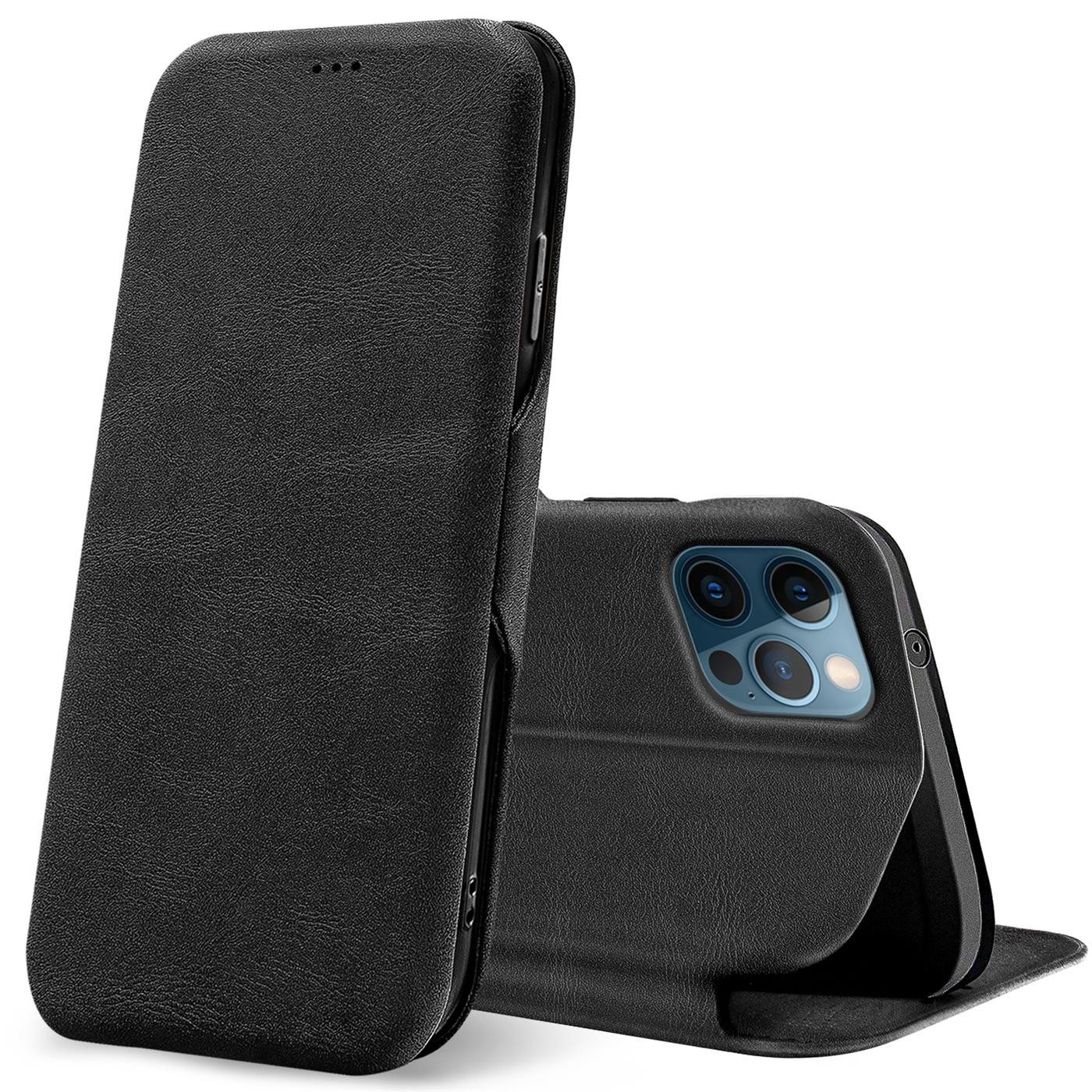 CoolGadget Handyhülle Premium Klapptasche Wallet Case für Apple iPhone 12 Pro Max 6,7 Zoll, Handy Tasche mit Kartenfach Book Schutzhülle