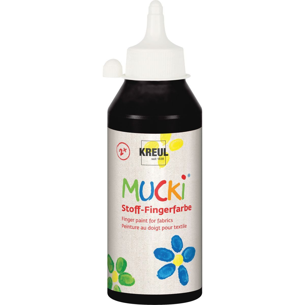 C. KREUL Fingerfarbe KREUL Stoff Fingerfarbe MUCKi schwarz 250ml Flasche