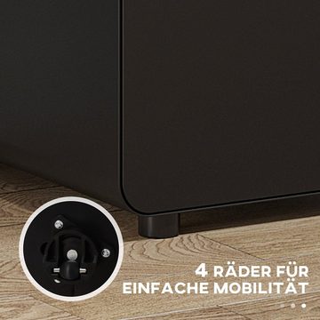 Vinsetto Rollcontainer Aktenschrank, (Set, 1 St., Aktenschrank), mit 3 Schubladen Bürocontainer Stahl Schwarz