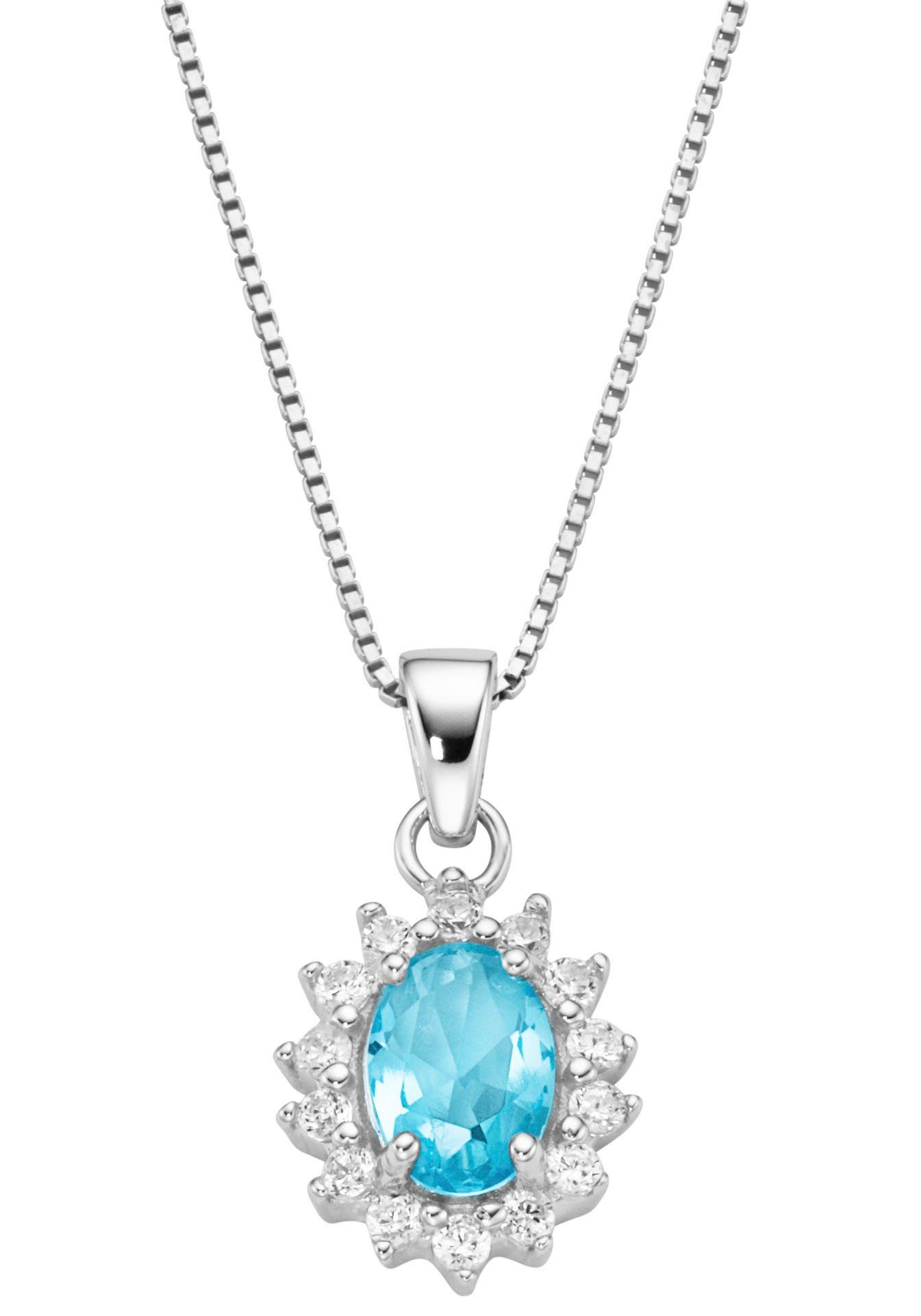 Kette mit Anhänger Schmuck Geschenk Silber 925 Halsschmuck Halskette Venezianer Blüte