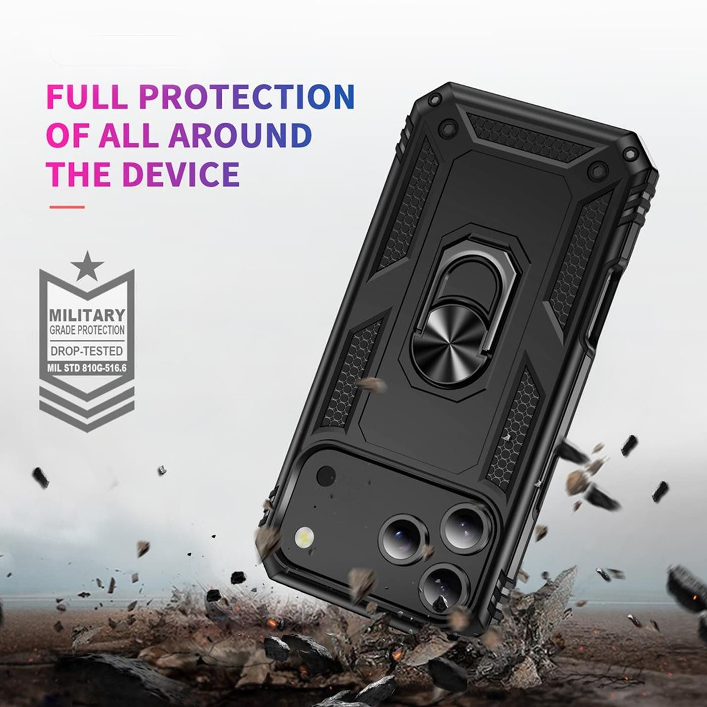 CoolGadget Handyhülle Armor Shield Case für Apple iPhone 17 Pro 6,3 Zoll, Outdoor Cover mit Magnet Ringhalterung Handy Hülle für iPhone 17 Pro – Bild 4 von 5