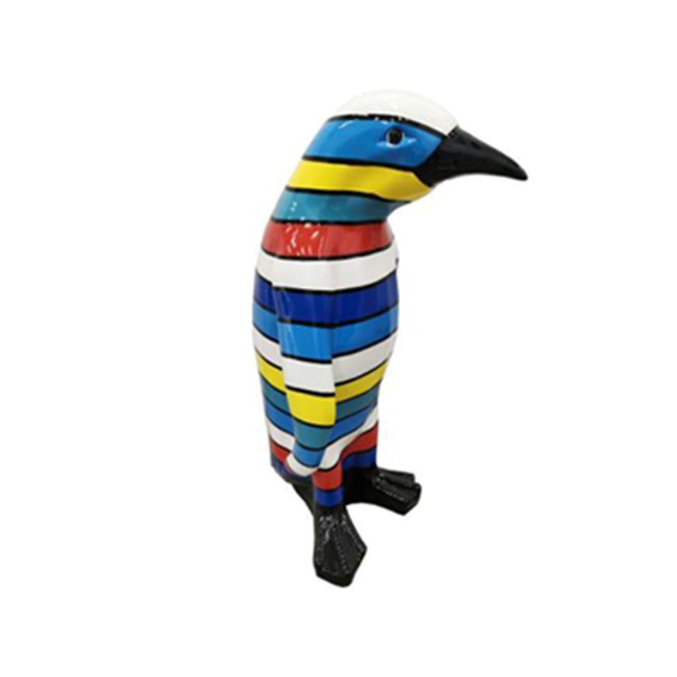 JVmoebel Skulptur pinguin figur abstrakte figuren statuen moderne bunt bemalt neu 120cm statue