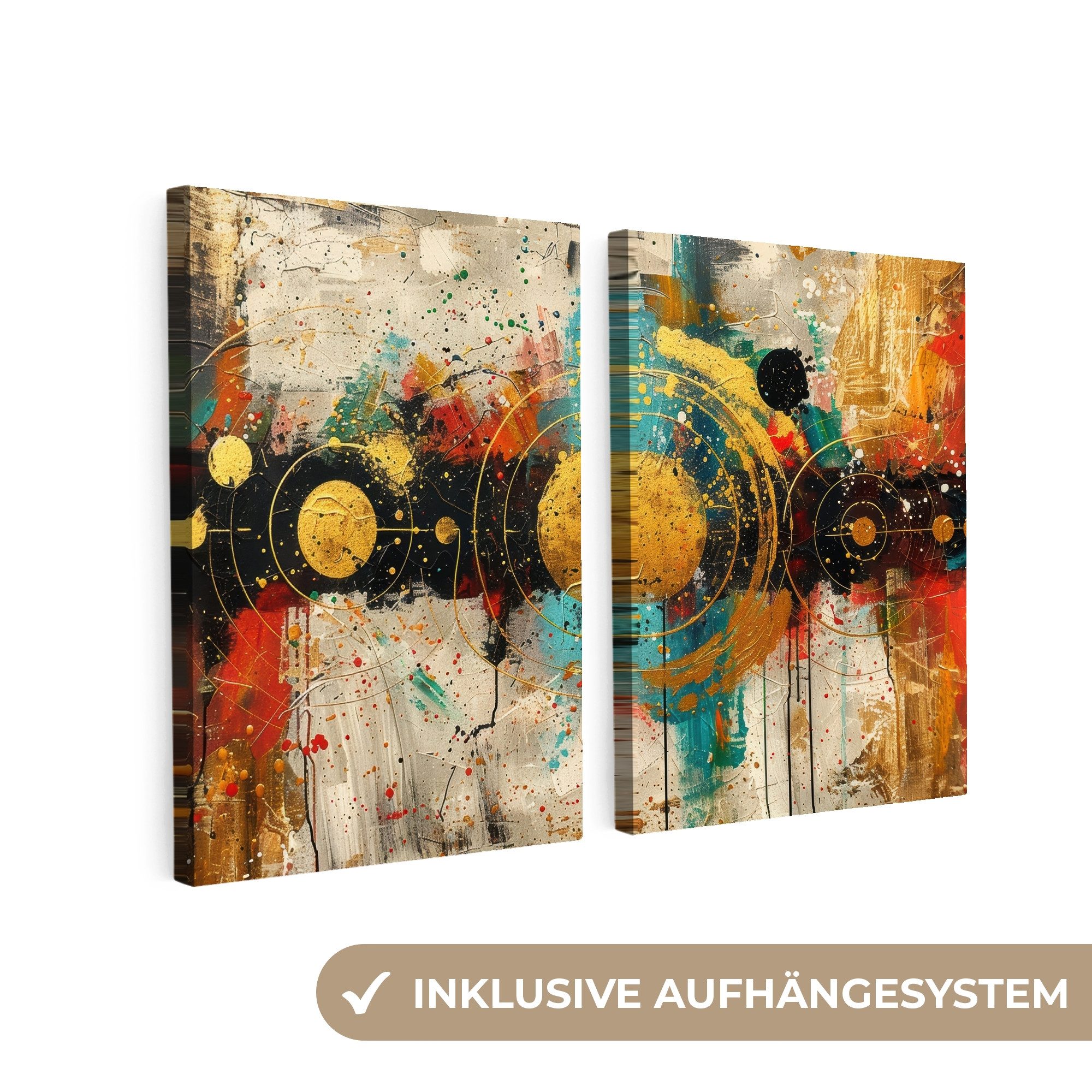 MuchoWow Leinwandbild Abstrakt - Gold - günstig online kaufen