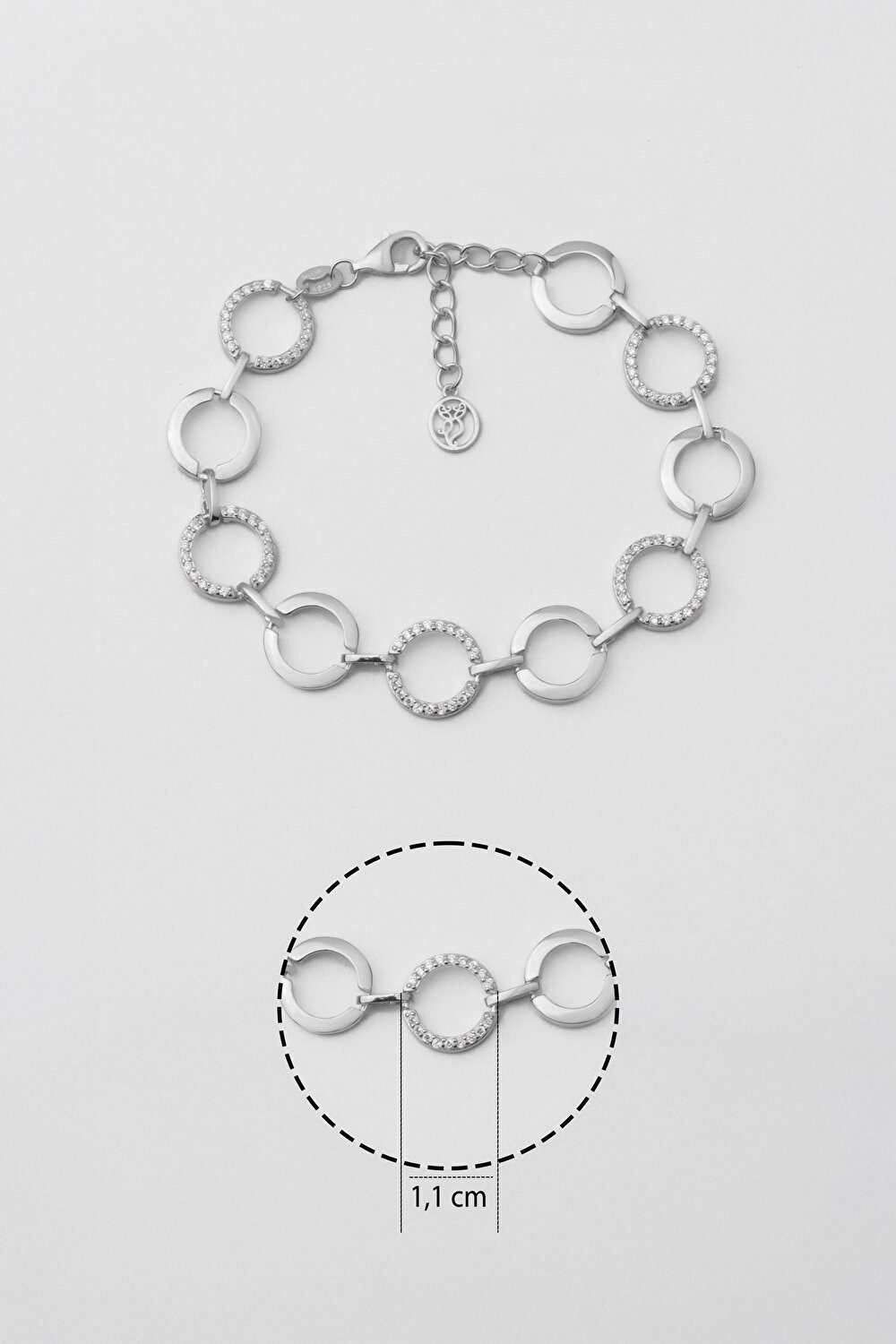 So CHIC... Armbandage Weißer Stein 18K Weißgold Armband