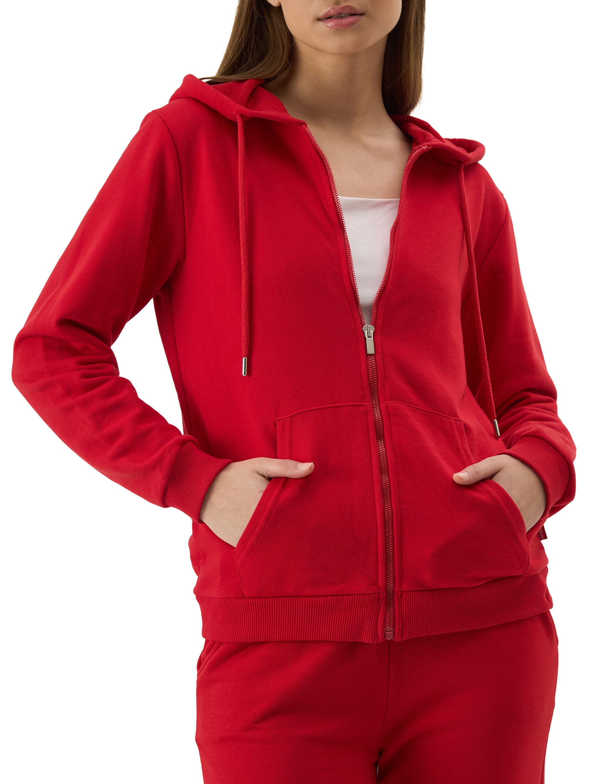 RedBridge Kapuzensweatjacke Basic mit Zipper und Kordelzug