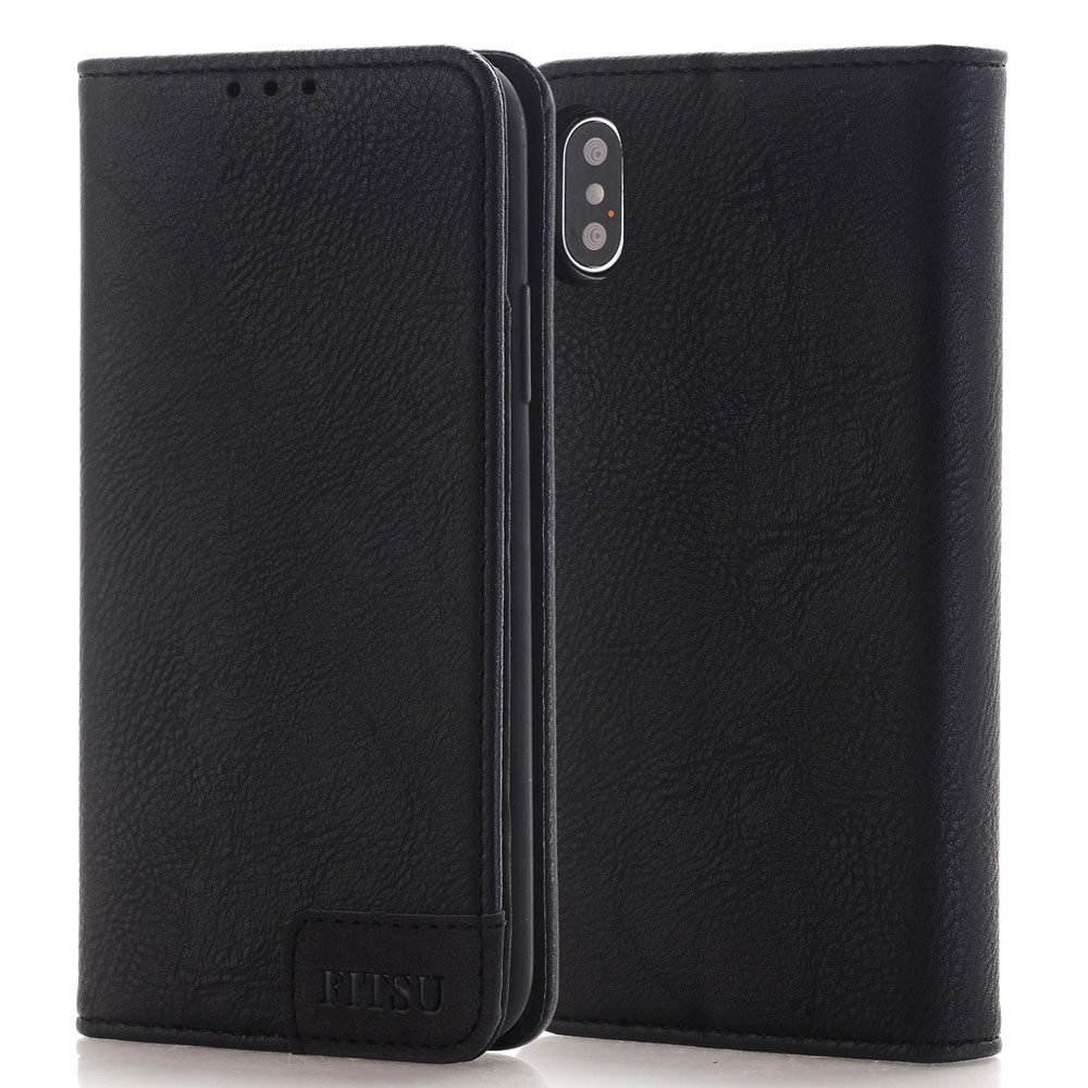 FITSU Handyhülle Flipcase Hülle für iPhone X Handytasche 5,8 Zoll, Flipcase für iPhone X Handyhülle, Handytasche mit Kartenfächern