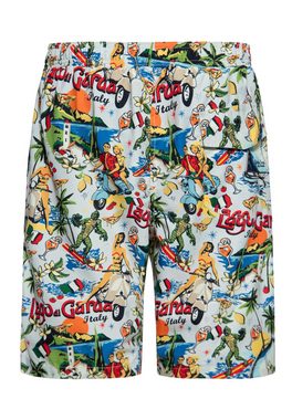 KingKerosin Badeshorts Lago di Garda mit exklusivem Allover Print