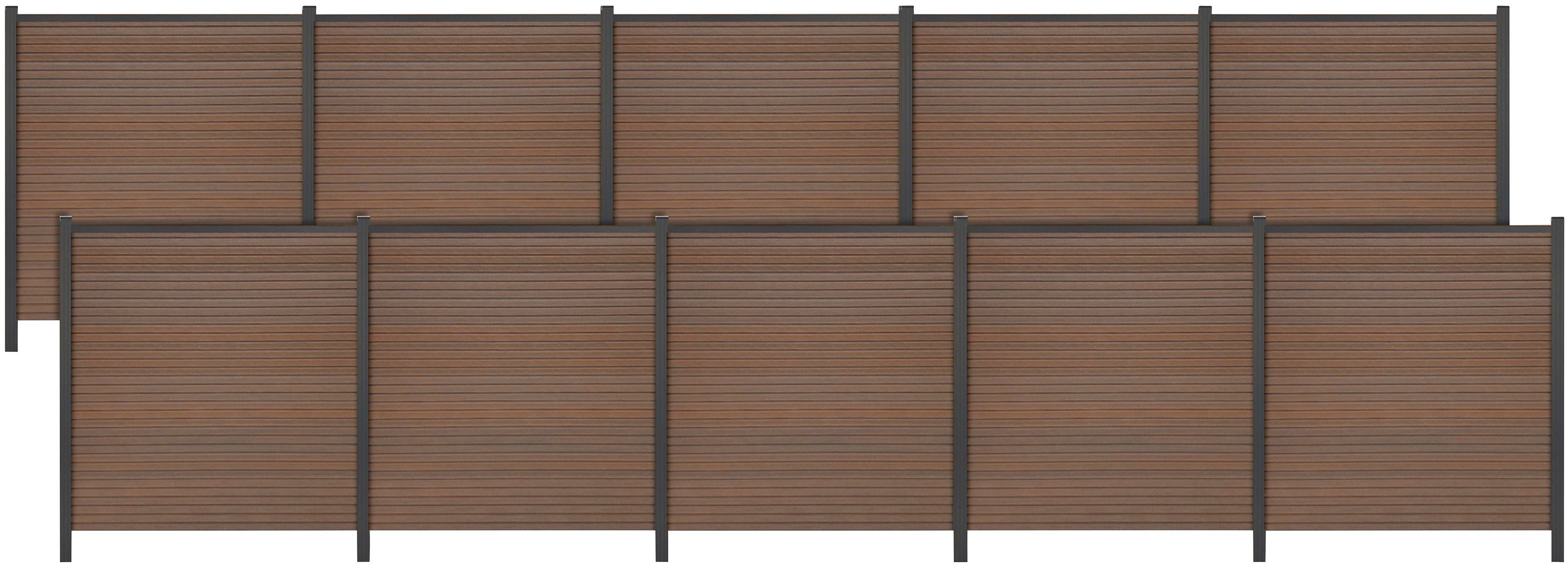Tetzner & Jentzsch Sichtschutzelement WARREN 8, (Set), pflegeleicht, coextrudierte Oberfläche, Design-Oberfläche