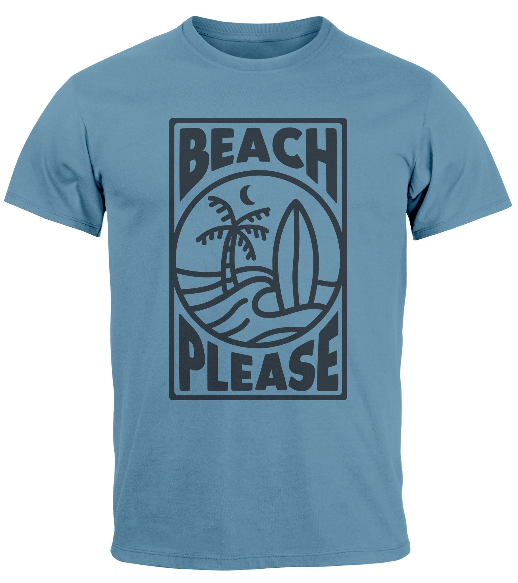 Neverless Print-Shirt Herren T-Shirt Beach Please Surfing Surfboard Wave We günstig online kaufen