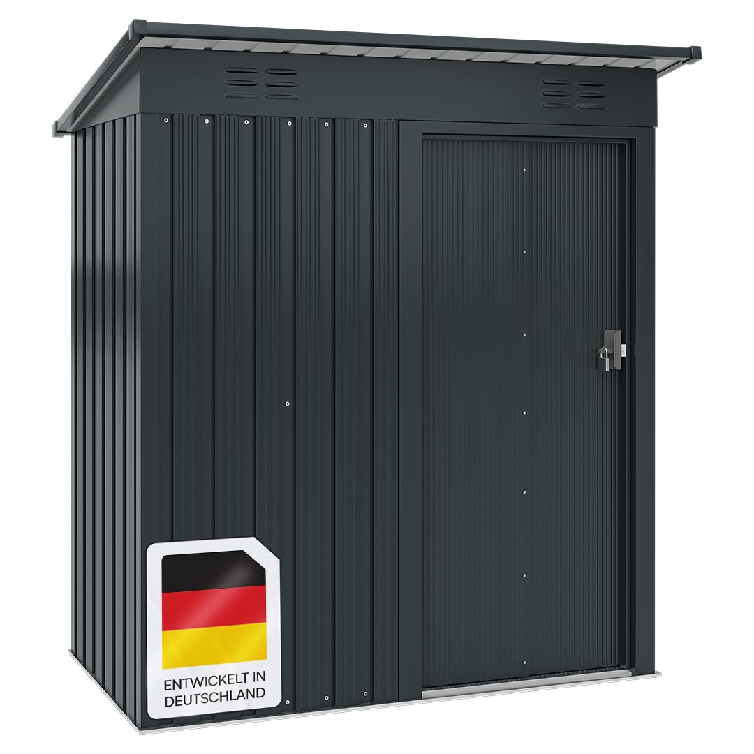 STEELSØN Gerätehaus Talonix aus Metall mit Pultdach, BxT: 149x85 cm, Geräteschuppen mit Fundamentrahmen, Gerätehaus wetterfest