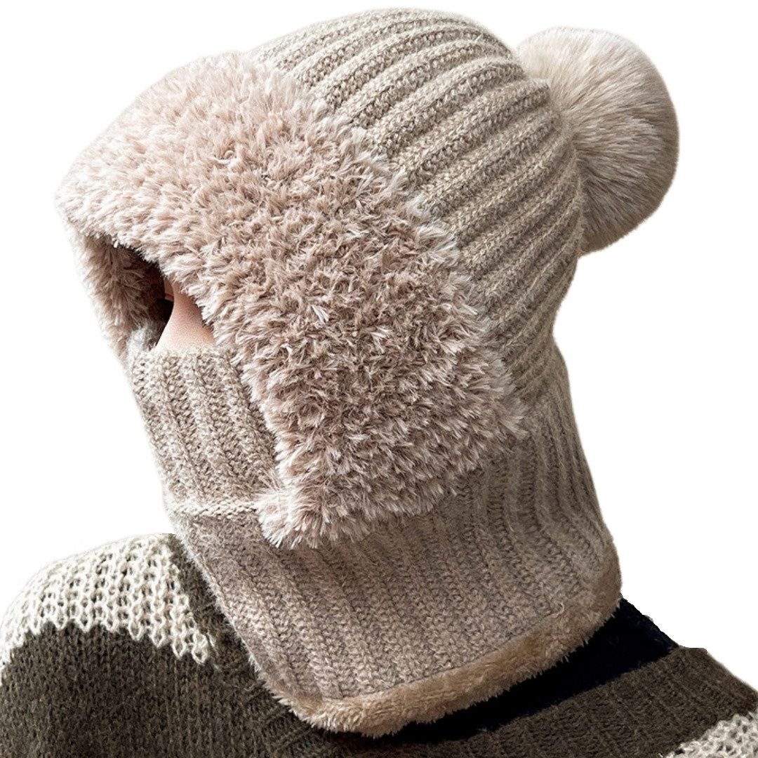 nsihing Sturmhaube 3 in 1 Beanie Mütze für Damen,Strick Sturmhaube Winddicht Wintermütze