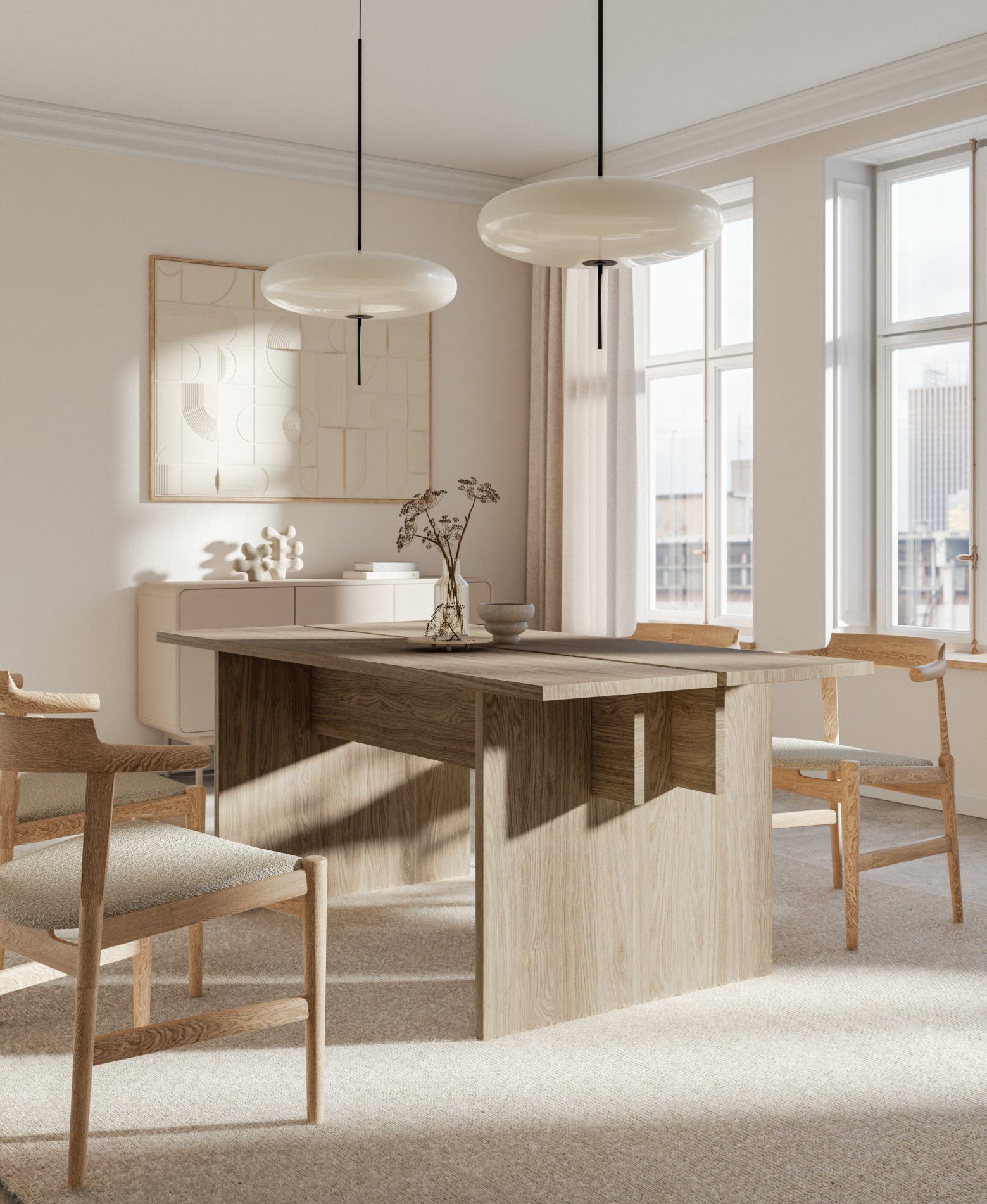 Selsey Esstisch Duelio, laminierte Tischplatte in Eiche-Optik, rechteckig 180x90 cm