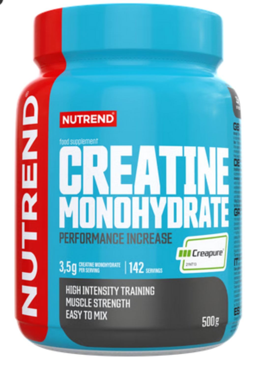 NUTREND Nutrend Creatine Monohydrate 500g 100% Kreatin Creapure Pulver Pulver, 500 g, Creapure ist ein Markenrohstoff, mit strenge deutsche Standards
