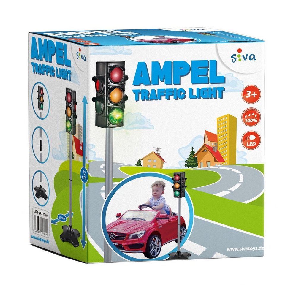 Siva Spiel-Verkehrszeichen Ampel Traffic Light Verkehrsampel für  Kinderfahrz (Set)
