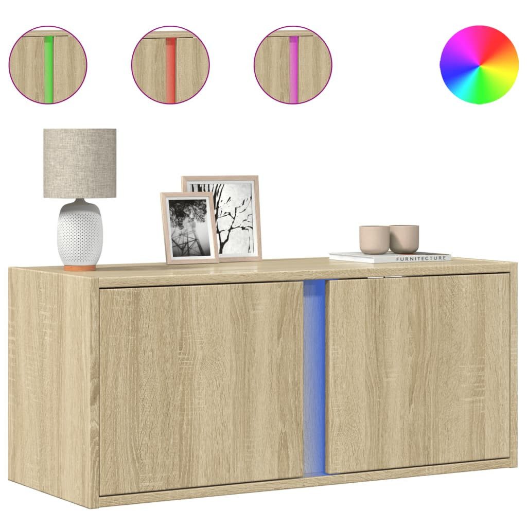 vidaXL TV-Wand TV-Wandschrank mit LED-Beleuchtung Sonoma-Eiche günstig online kaufen