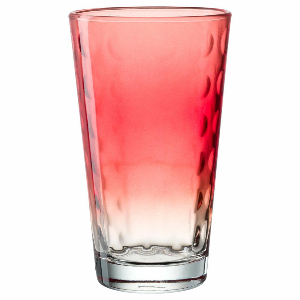 LEONARDO Becher Optic, Rot, 540 ml, Kalk-Natron-Glas