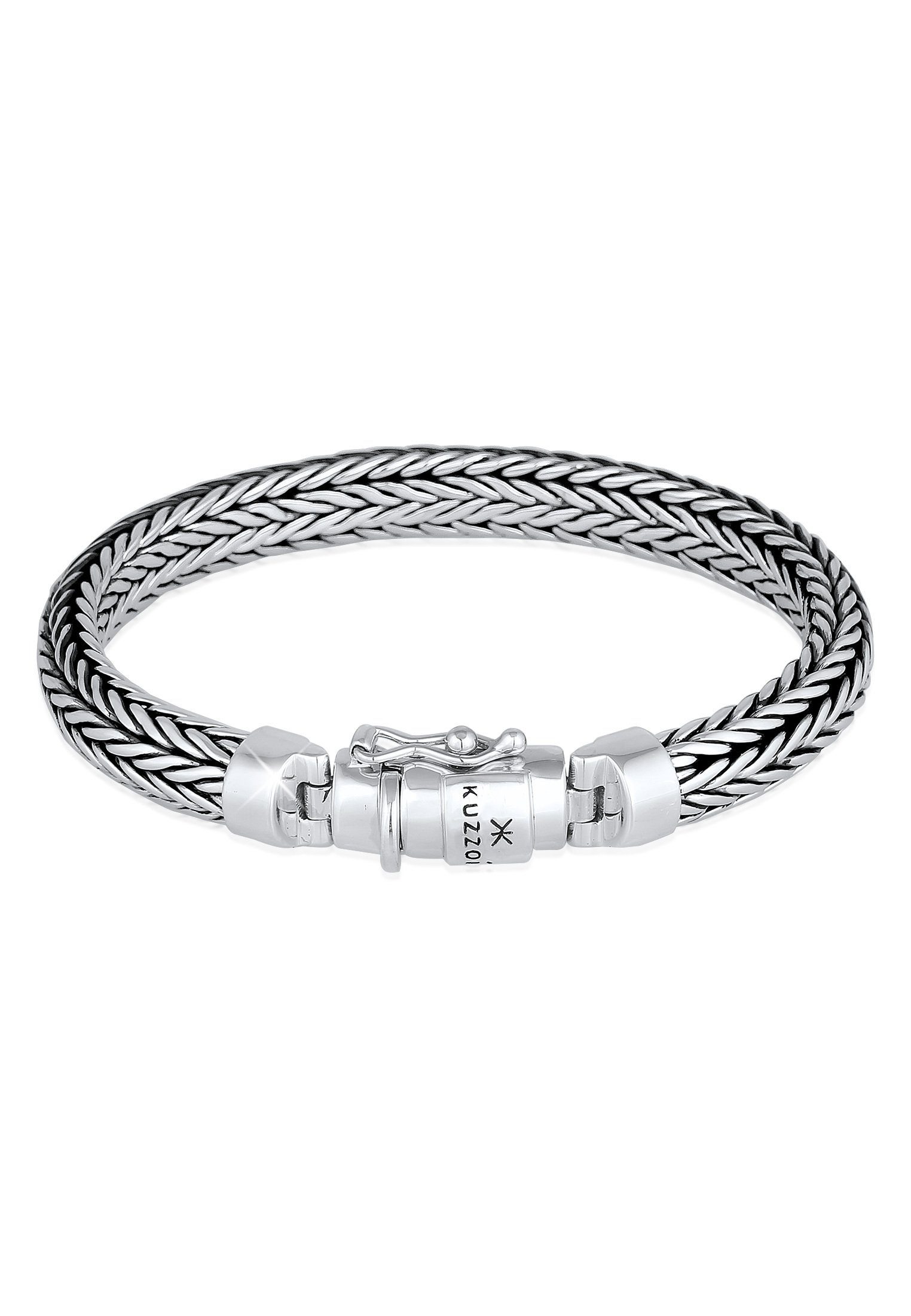Kuzzoi Armband Herren oxidiert Kastenverschluss 925 Silber | Silberarmbänder