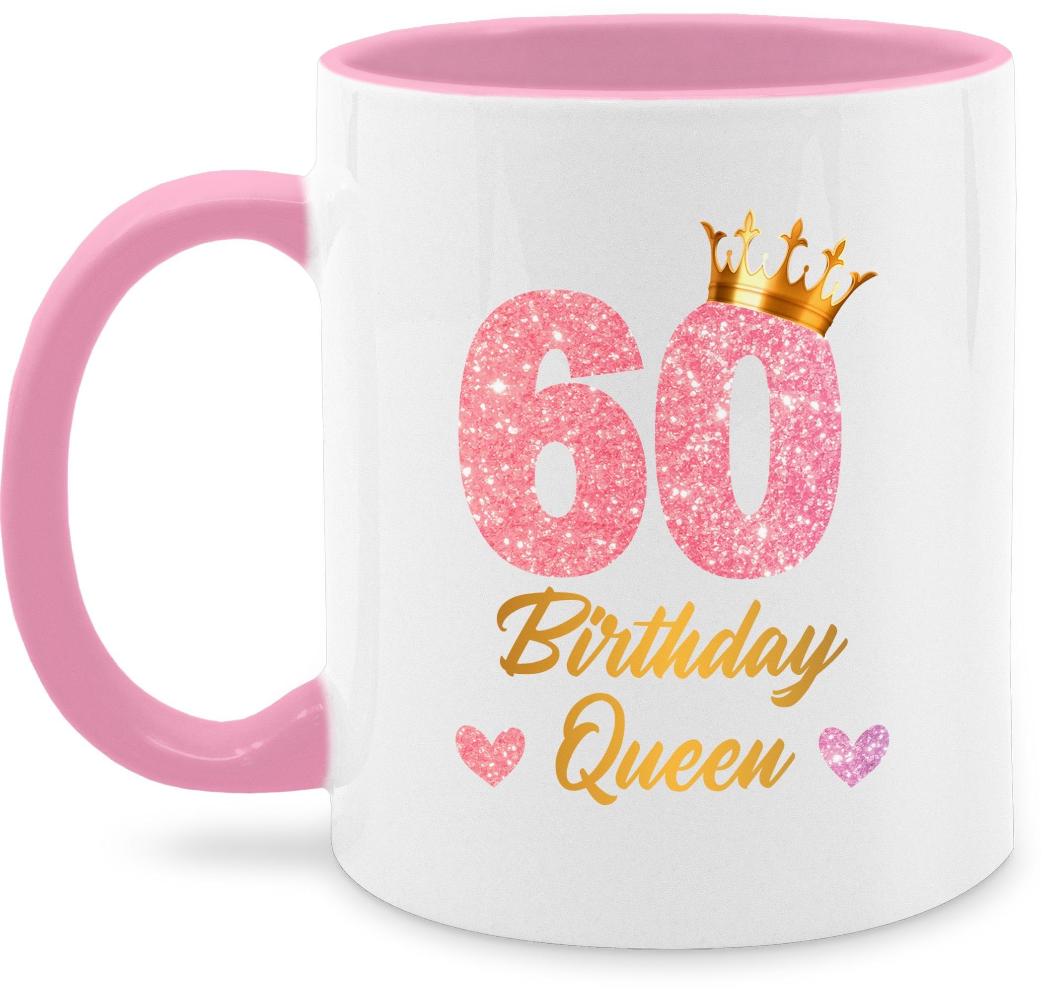 Shirtracer Tasse 60 Birthday Queen Geburtstags Königin Geburtstagsgeschenk 60, Keramik, 60. Geburtstag Tasse 1 Rosa