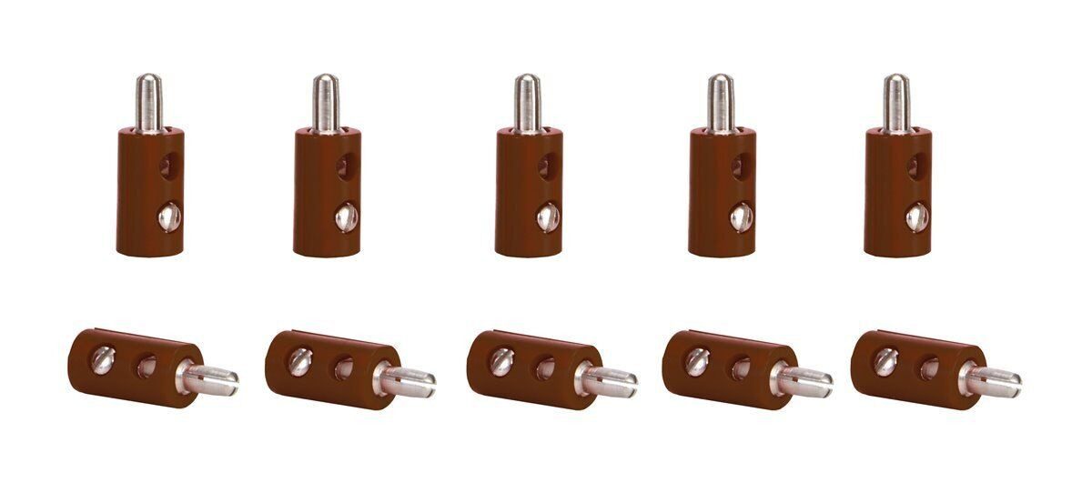 Viessmann Modelleisenbahn-Stecker Viessmann 6873 Querlochstecker Bananenstecker braun, 10 Stück
