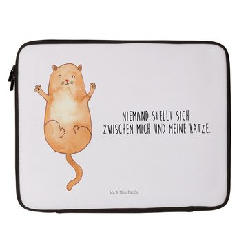 Mr. & Mrs. Panda Laptop-Hülle Katzen Umarmen - Weiß - Geschenk, Notebook Tasche, Schutzhülle, Damen