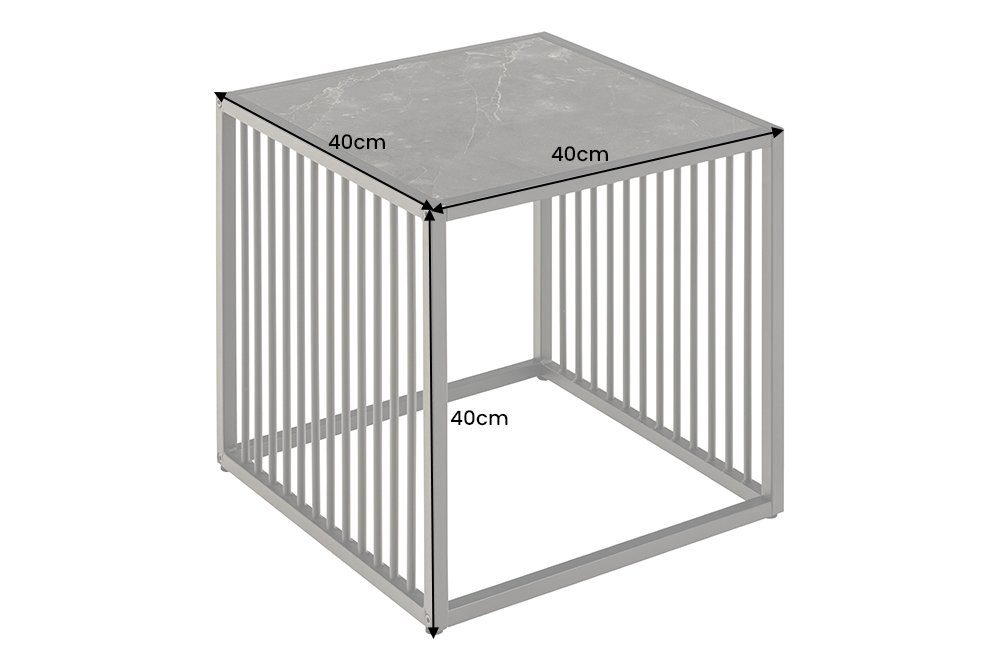 riess-ambiente Beistelltisch ARCHITECTURE 40cm graphit / schwarz (Einzelartikel, 1-St), Wohnzimmer · Marmor-Optik · Metall · Industrial Design