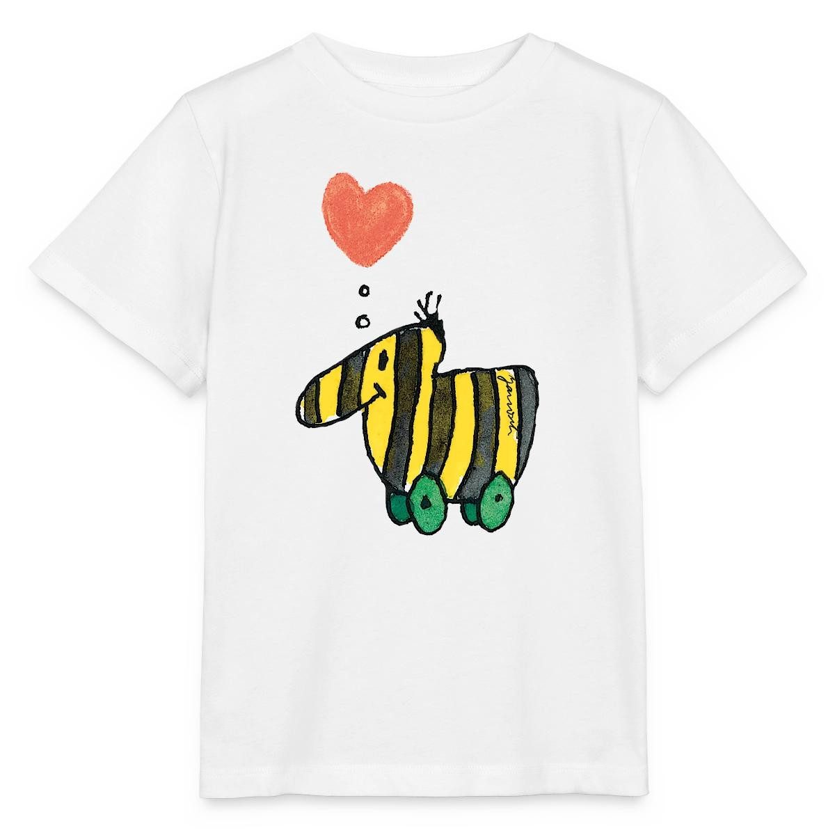 Spreadshirt T-Shirt Janosch Große Tigerente Mit Herz Liebe Kinder Basic T-Shirt (1-tlg)