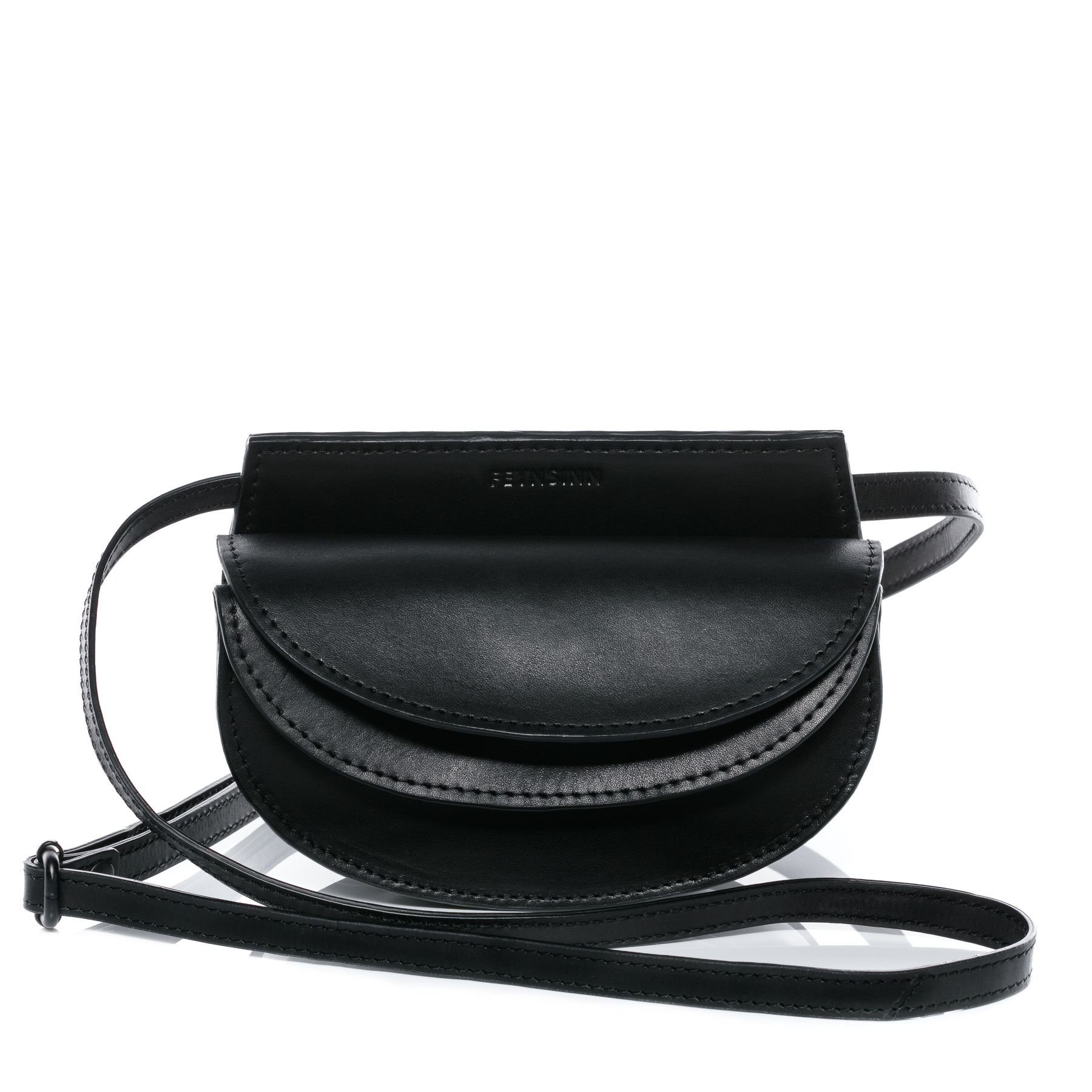 FEYNSINN Umhängetasche echt Leder Hip Bag groß Ledertasche schwarz MARVI, Handtasche echt Leder Damen, Crossbody Bag mit Schultergurt schwarz