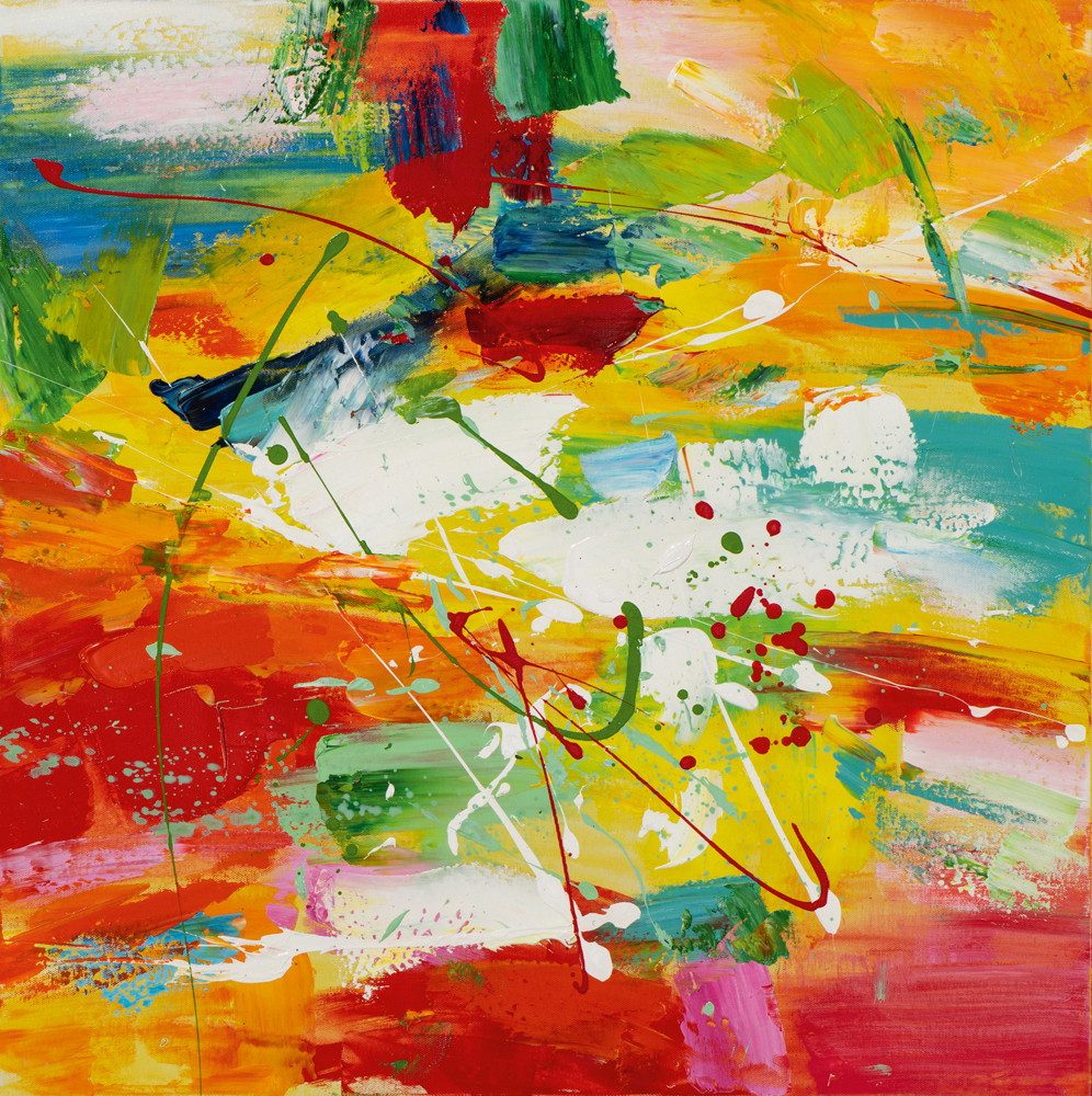 ArtUniverse Gemälde Buntes Farbspektakel 60 x 60 cm, Abstrakt
