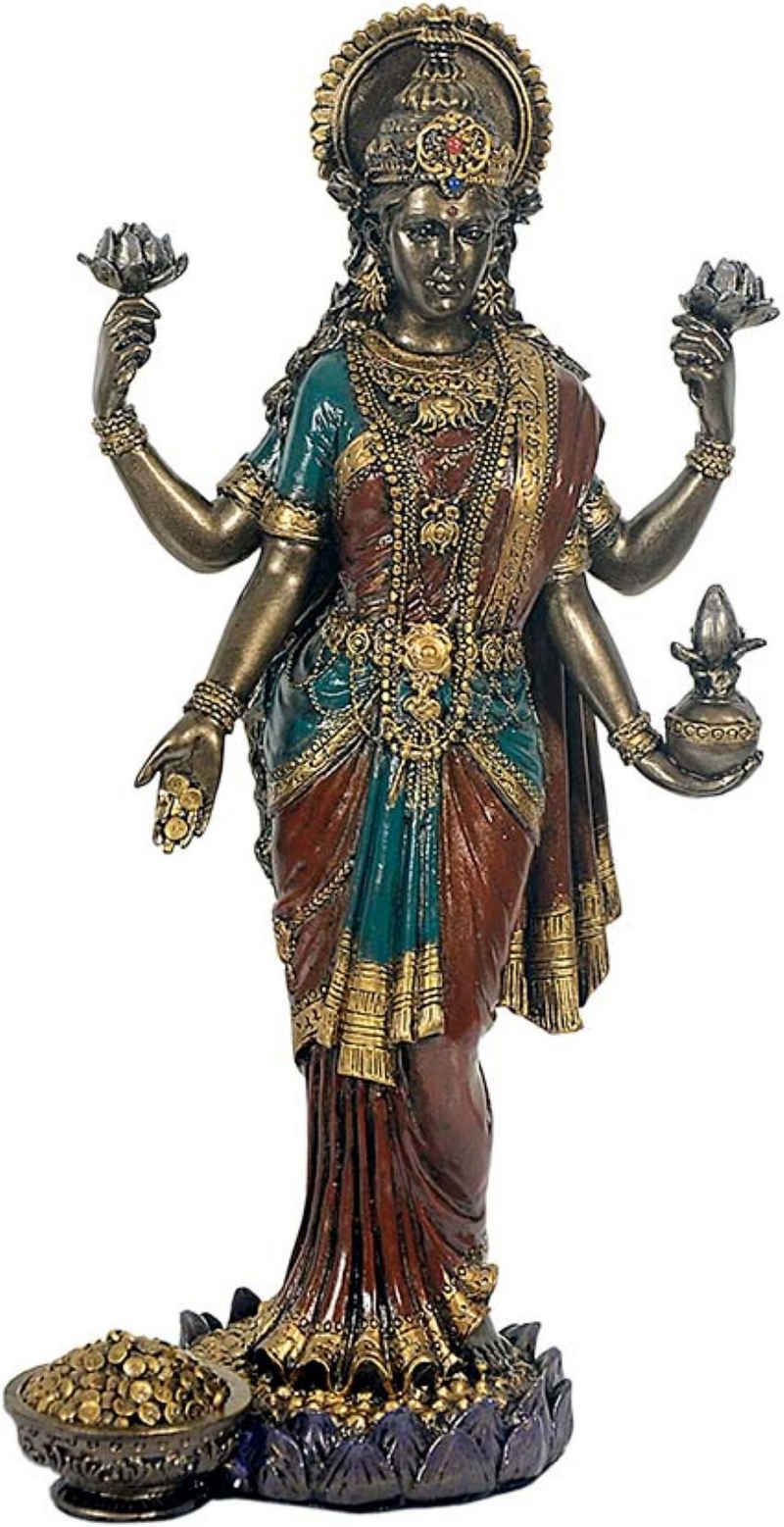 MystiCalls Buddhafigur Buddha Lakshmi bronzefarben - Gottheit Buddha Gott