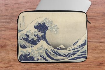 MuchoWow Laptop-Hülle Die große Welle in Kanagawa - Gemälde von Katsushika Hokusai 13.3 Zoll, Laptopsleeve, weiches Innenfutter zum Schutz Kratzern, Laptoptasche