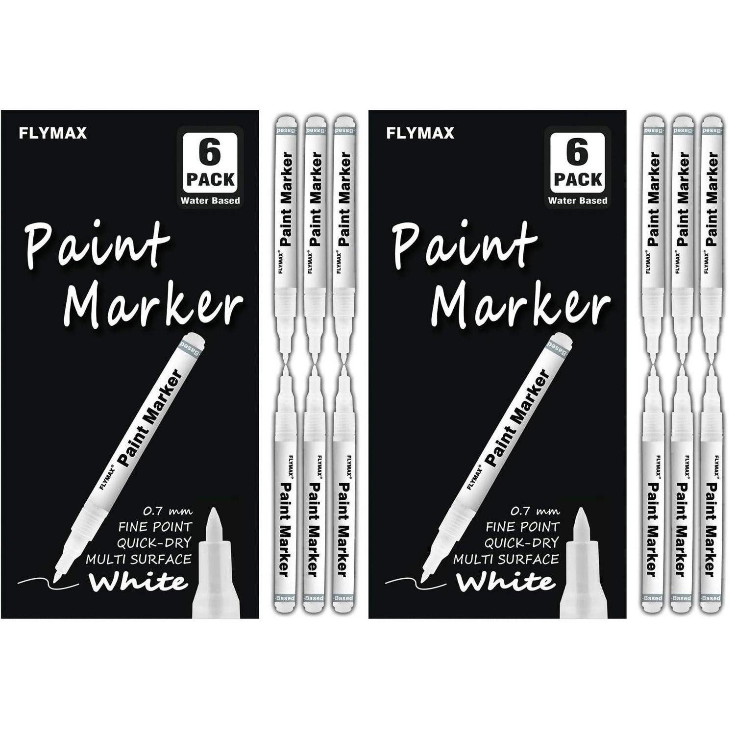 LuxusKollektion Permanentmarker Acryl Marker Weiss 0.7mm 6er Pack