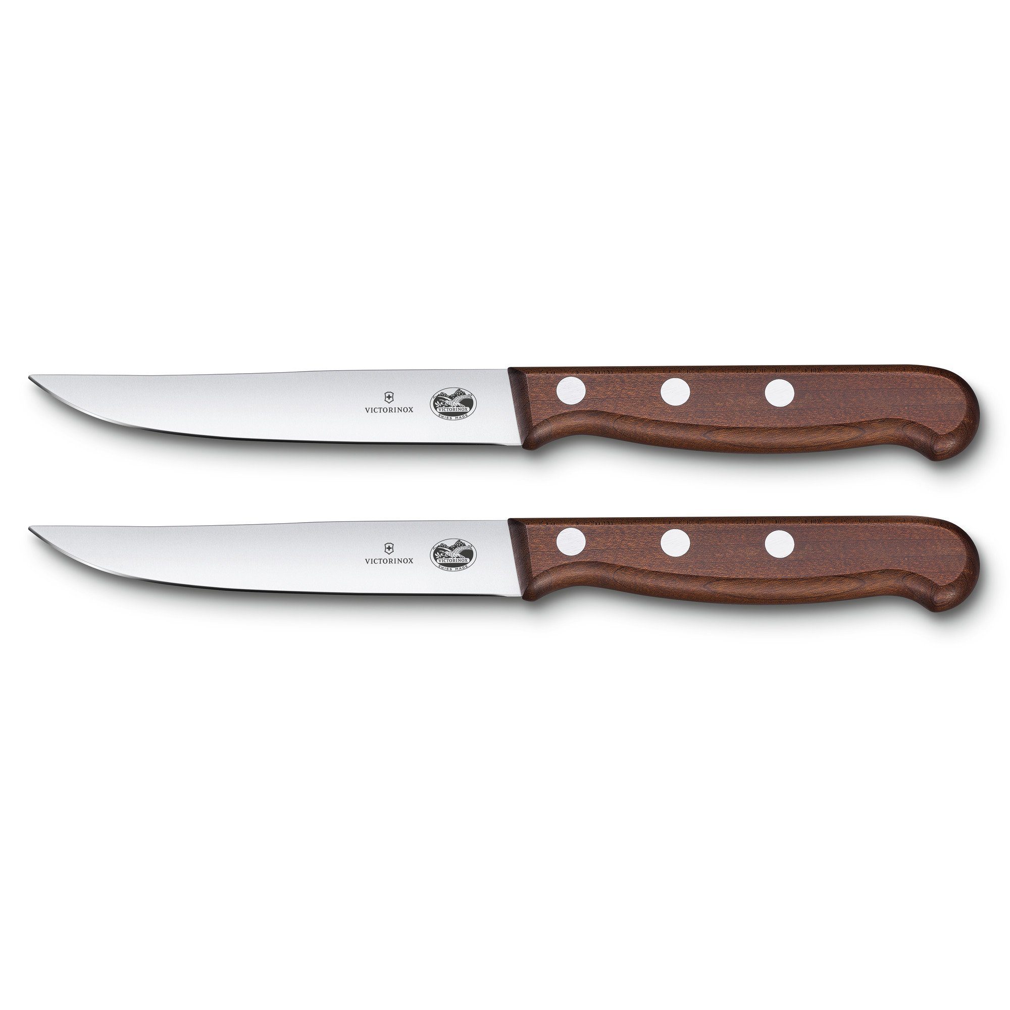 Victorinox Steakkochmesser Wood Kollektion Steakmesser-Set 5.1200.12G 2-teilig gerader Schliff 12cm