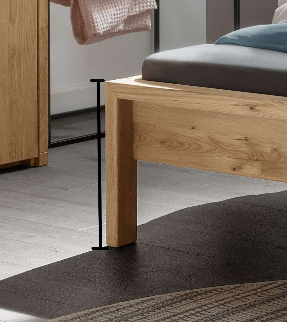 Home affaire Schlafzimmer-Set Huven Schlafzimmer, (3-tlg), Massivholzbett aus Eiche mit 2 Nachttische, FSC®-zertifiziert, stabil – Bild 4 von 5