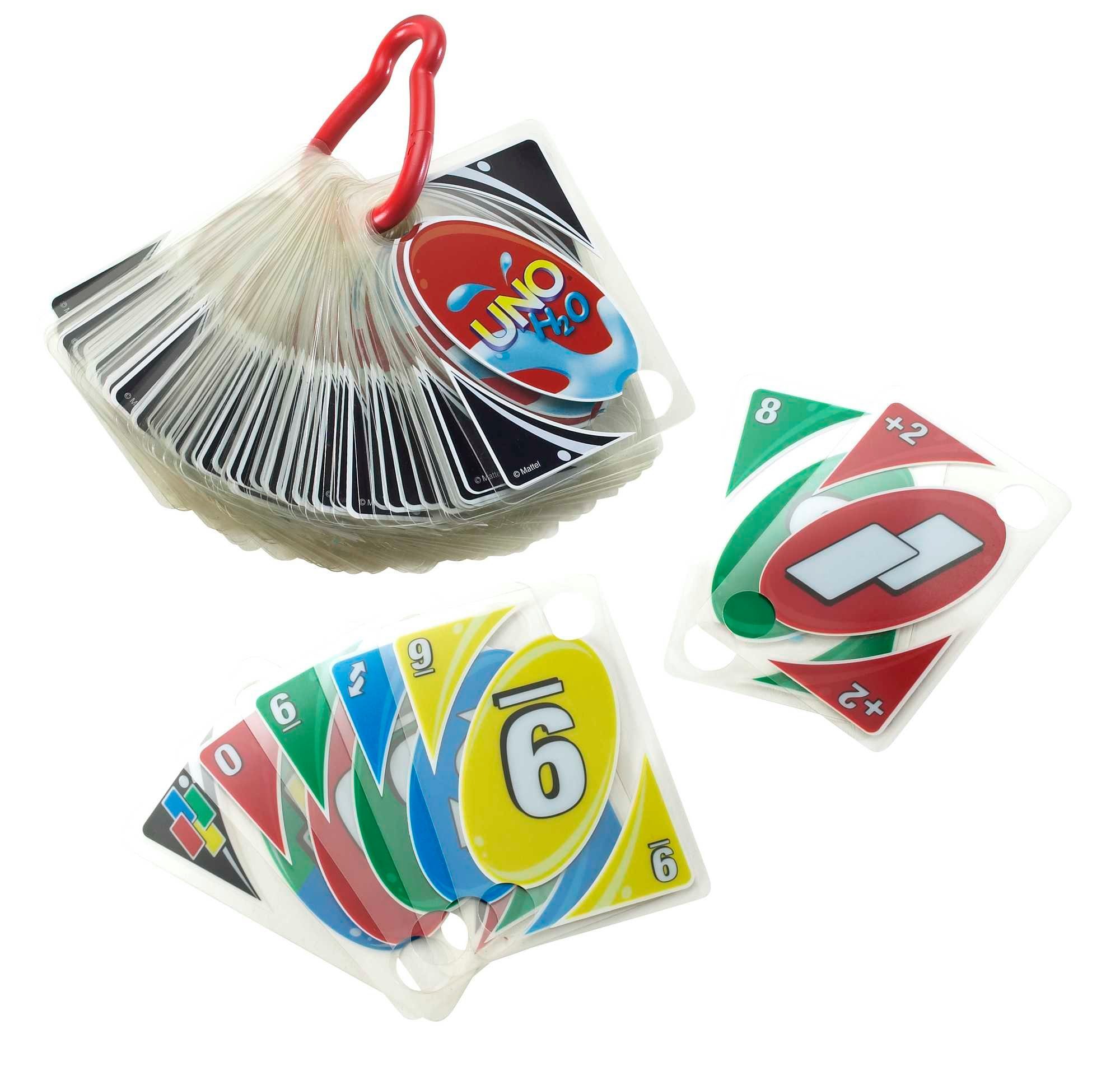 Spiel UNO H2O To Go wasserfestes Kartenspiel für 2-10 Spieler
