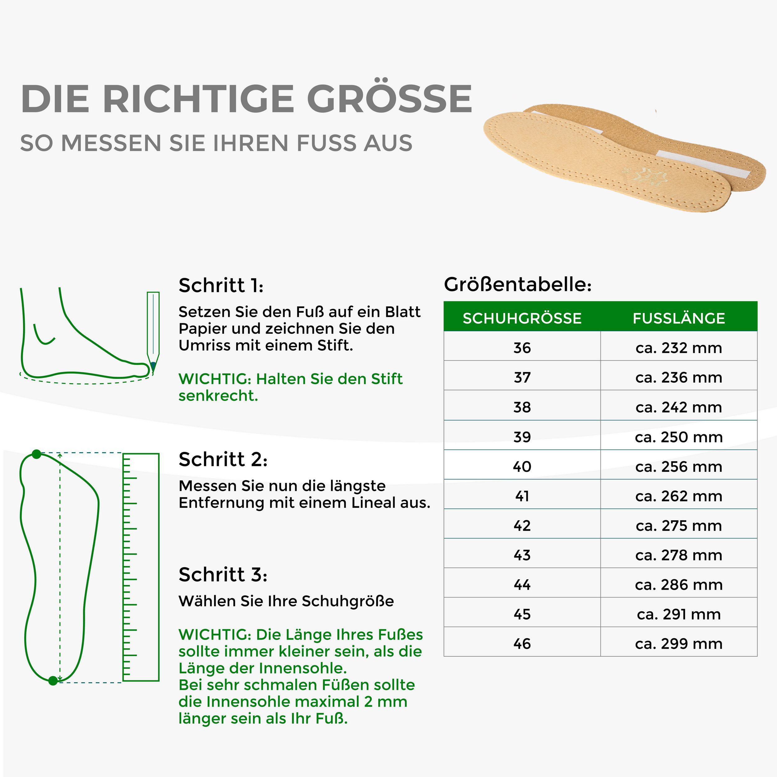 filsko Einlegesohlen Leder Latex Kork Kokos Einlegesohlen Bequem (1-tlg) – Bild 5 von 5