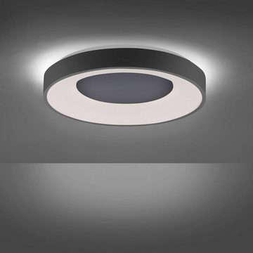 Lindby LED Deckenleuchte Naraika, dimmbar, LED-Leuchtmittel fest verbaut, Farbwechsel warmweiß / tageslicht, Modern, Eisen, PMMA, anthrazit, weiß, 1 flammig, inkl.