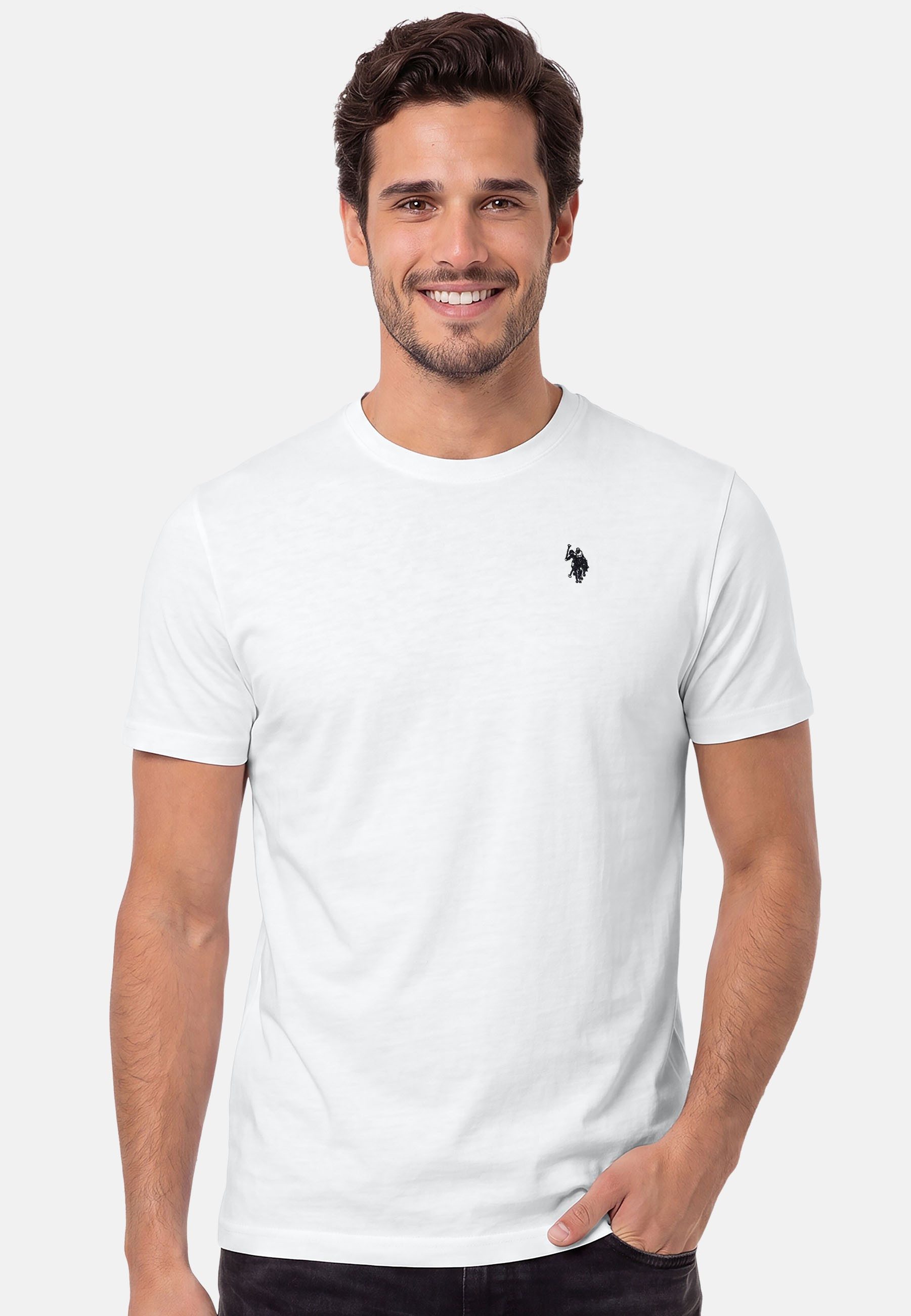 U.S. Polo Assn. T-Shirt USNaash – Herren Basic Shirt aus 100 % Baumwolle Klassischer Rundhalsausschnitt, weiches Material und Logo-Stickerei
