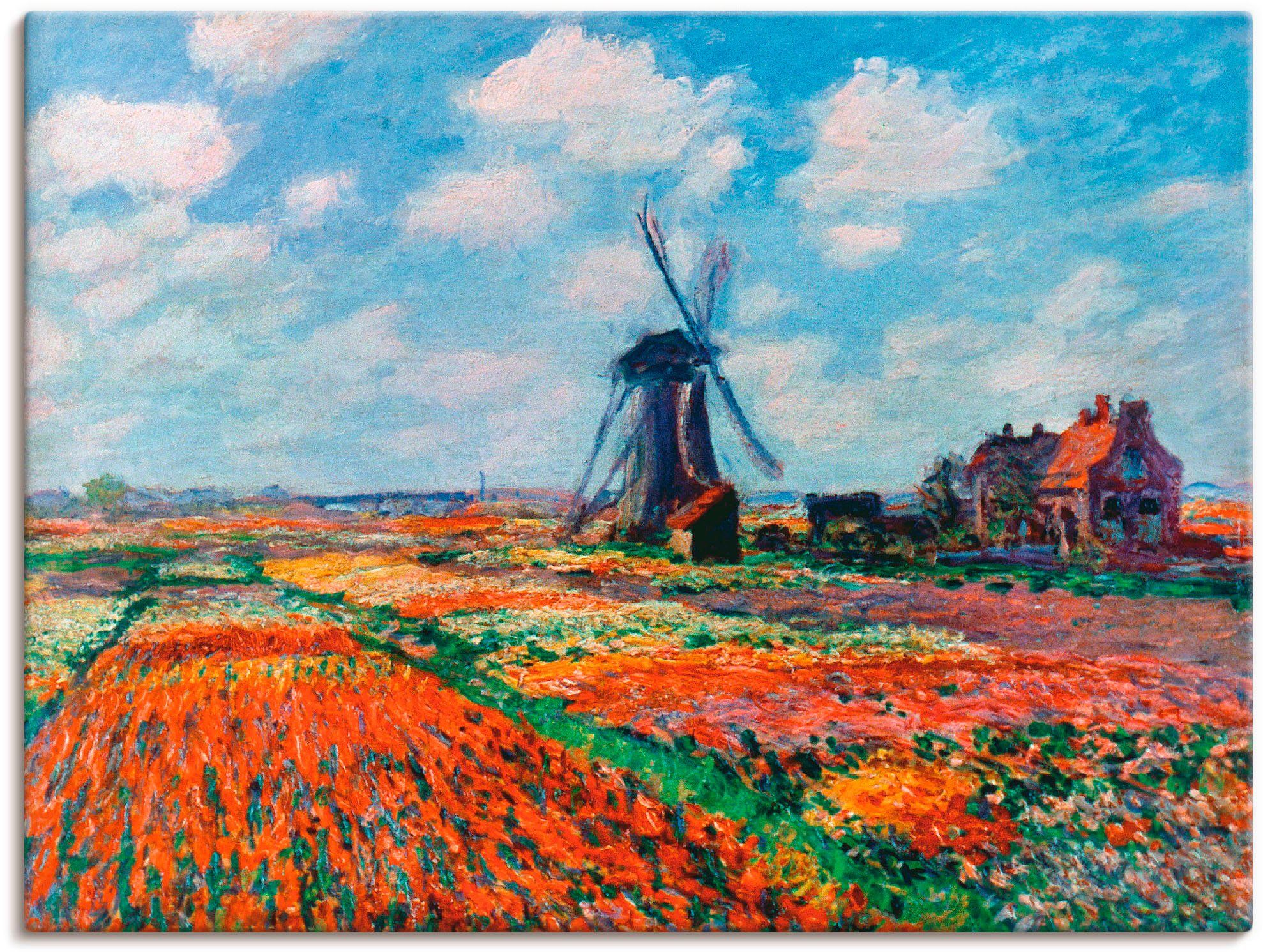 Artland Leinwandbild Tulpenfelder in Holland, 1886, Blumenwiese (1 St), auf Holzrahmen gespannt