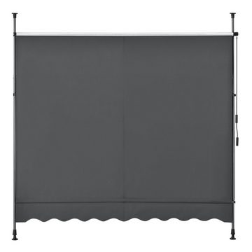 pro.tec Klemmmarkise »Stem« Sichtschutz Balkonmarkise ohne Bohren 250x120x200-300cm grau