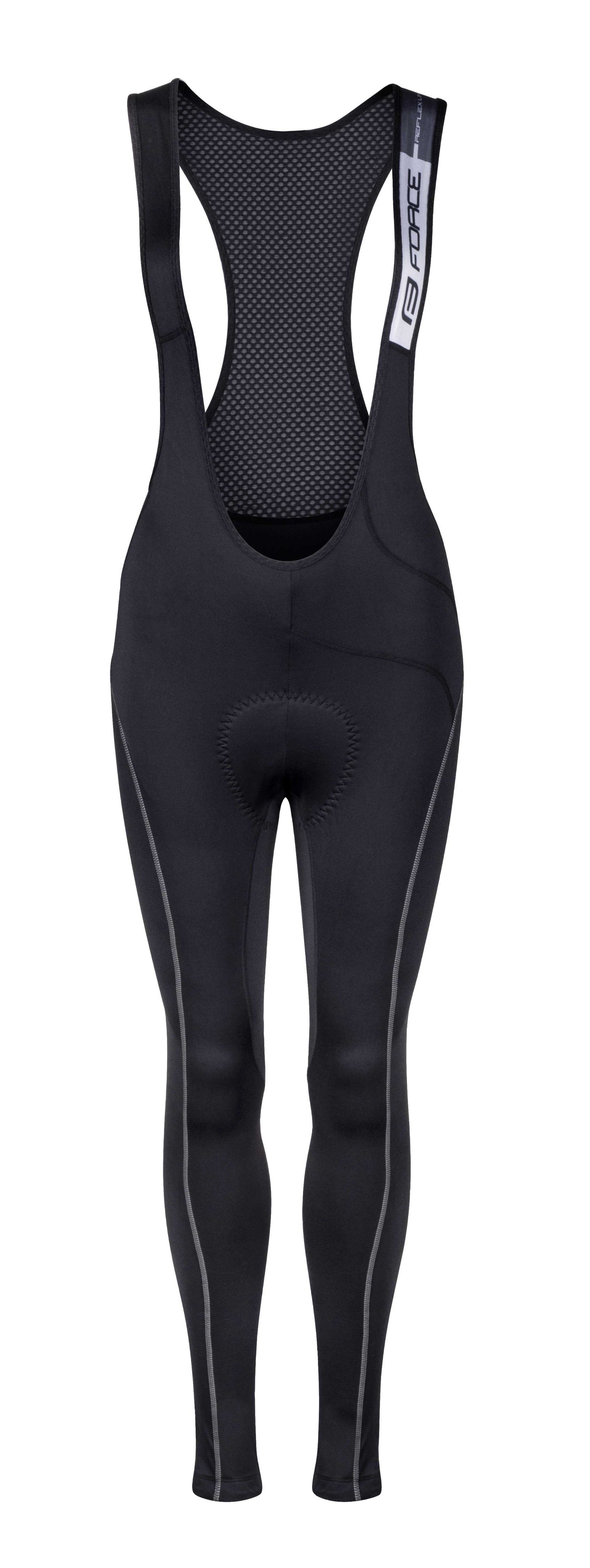FORCE Fahrradhose Trägerhose REFLEX LINE LADY mit Pad in Schwarz %%%