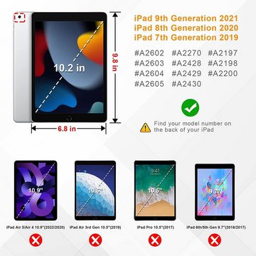 Fintie Tablet-Hülle Hülle für iPad 10.2 Zoll (9./8./7. Generation, Modell 2021/2020/2019) 10.2 Zoll, Ultradünn Cover mit transparenter Rückseite Abdeckung Auto Schlaf/Wach