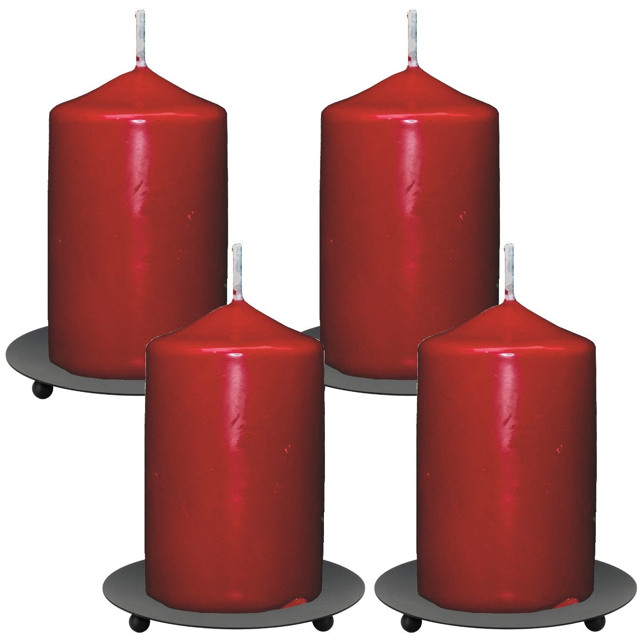 Koopman Торшеры Подсвечник Kerzenteller Metall Ø 12 cm Schwarz Untersetzer (2er-Set, 4 St), 4er Set, Metallteller, Kerzenteller, Подсвечник, Ø12cm