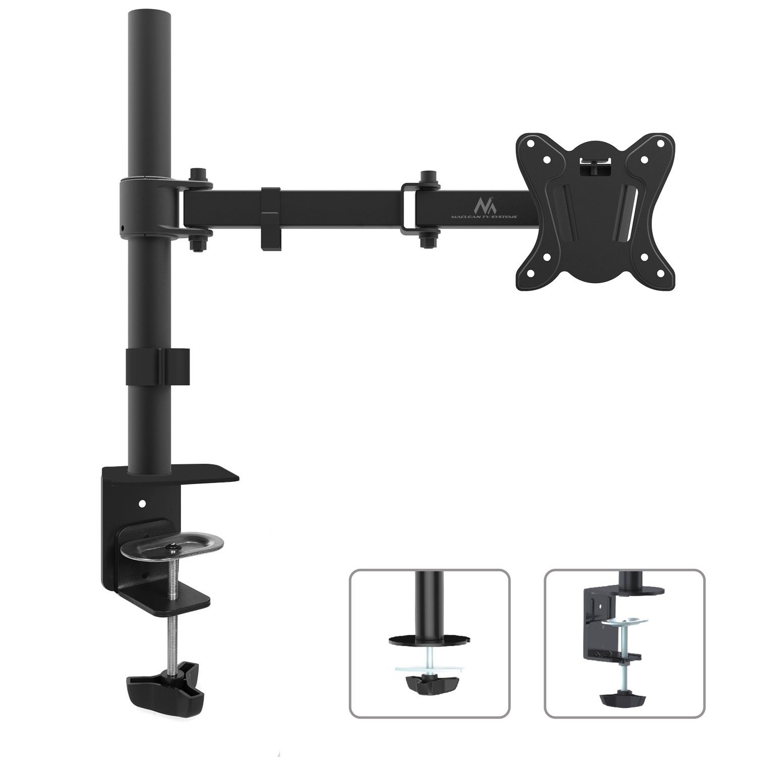 Maclean Monitor-Halterung MC-690, (bis 27,00 Zoll, Tischhalterung 13"-27)