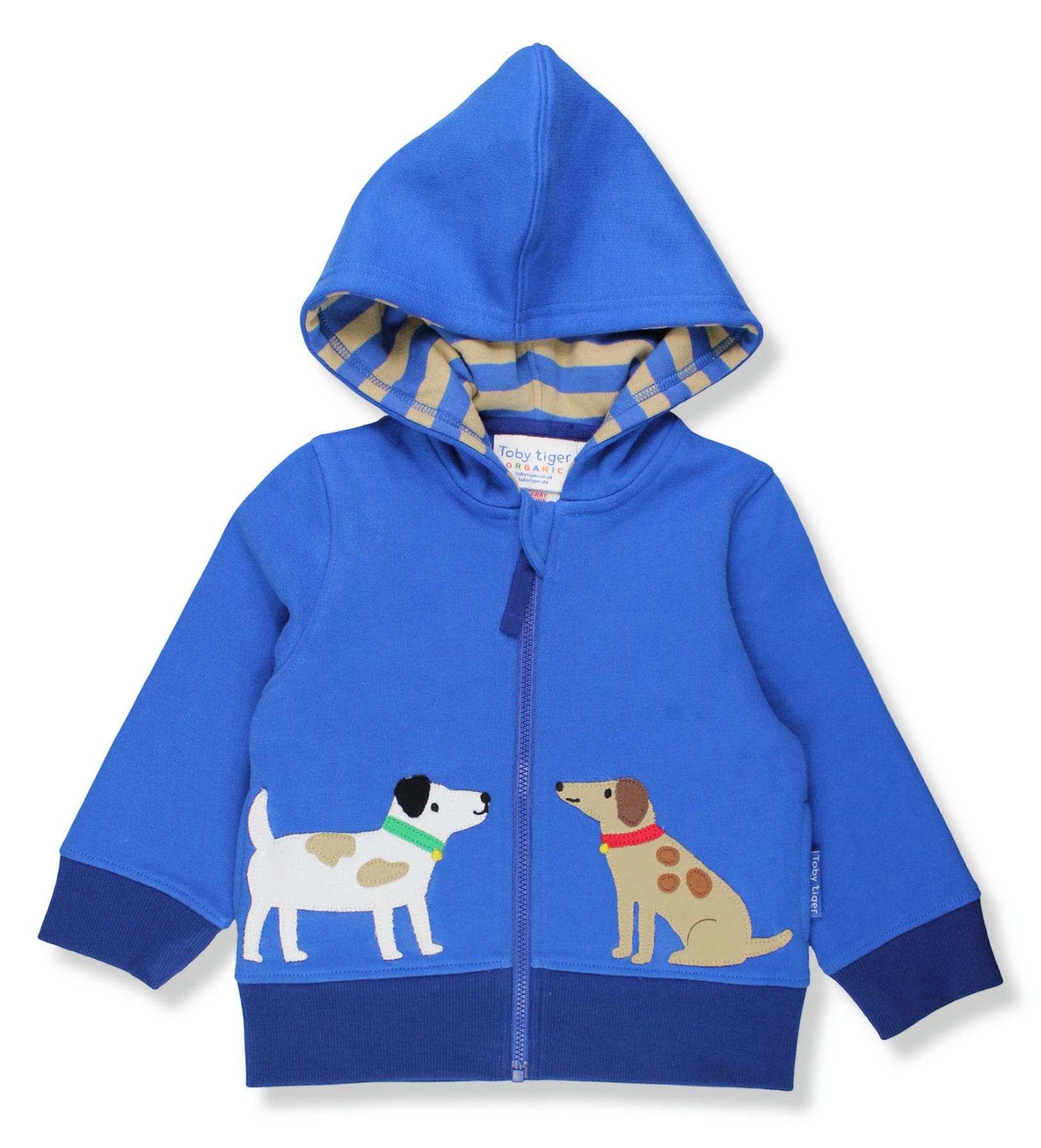 Toby Tiger Kapuzensweatjacke mit Hunde-Applikation