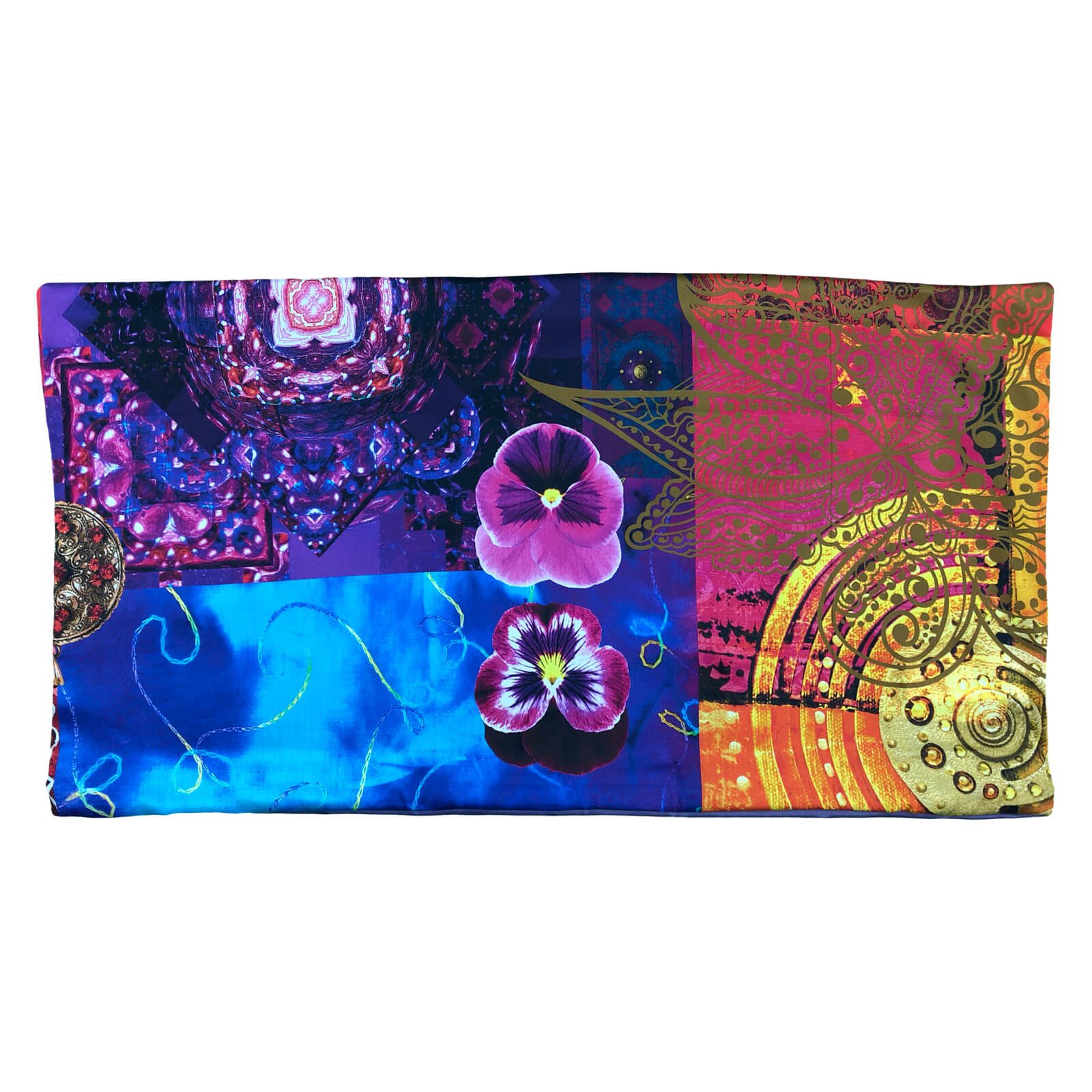 Essenza Bettwäsche Zusatzkissenbezug Delhi purple 40x80 cm, Satin, 1 teilig, Mandala, orientalische Muster, Blumen