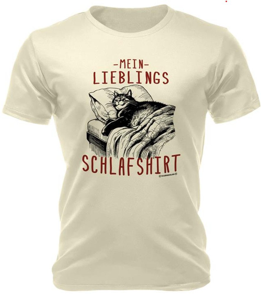 RAHMENLOS® T-Shirt für den verschlafenen Katzen Freund: Mein Lieblings Schl günstig online kaufen